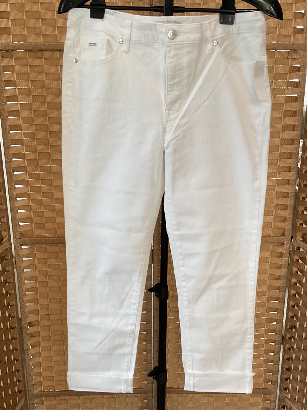 Nine West White Gramercy Cropped Jeans